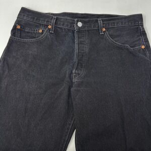 Vintage Levis 501xx Original Fit Straight Leg Black Denim Jeans Mens 36x30